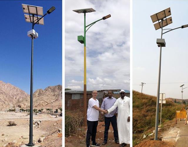 Solar street light battery assembly installation