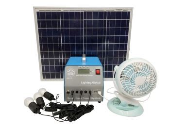 30W Portable Solar DC System with LED Kit